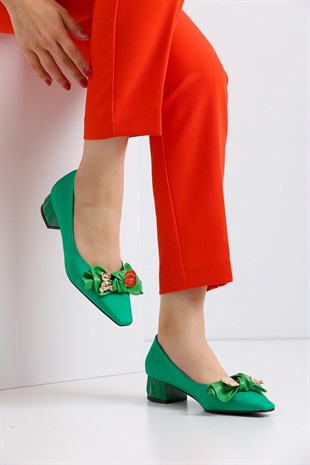  Magali İthal Zara Kumaş Ayakkabı - Yeşil
