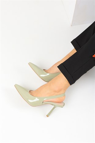 Giglio Mint Yeşili Rugan Kadın Topuklu Ayakkabı