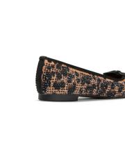 sienna taş işlemeli fiyonk detaylı leopar kadın babet - leopar 4