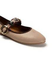 pearlita altın broş detaylı kadın babet - ten 3