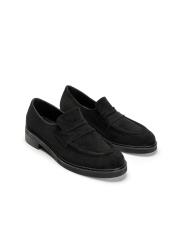 jess bant detaylı kalın tabanlı süet kadın loafer - siyah 2