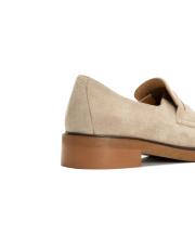 jess bant detaylı kalın tabanlı süet kadın loafer - bej 4