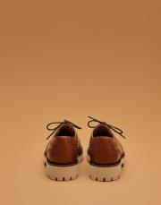 twinix bağcıklı çiftyüz zımba detaylı kalın tırtıklı tabanlı kadın loafer- taba 4