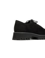 portofino bağcıklı kalın tırtıklı tabanlı süet kadın loafer- siyah 4