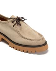 portofino bağcıklı kalın tırtıklı tabanlı süet kadın loafer- bej 3