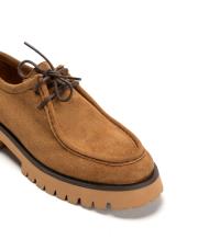 portofino bağcıklı kalın tırtıklı tabanlı süet kadın loafer- taba 3