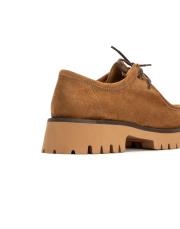 portofino bağcıklı kalın tırtıklı tabanlı süet kadın loafer- taba 4