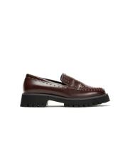 ısabella bant detaylı troklu kalın tırtıklı tabanlı kadın loafer- bordo