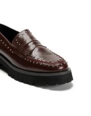 ısabella bant detaylı troklu kalın tırtıklı tabanlı kadın loafer- bordo 3