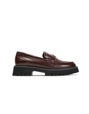 elysium altın aksesuar bant detaylı kalın tabanlı kadın loafer- bordo 2