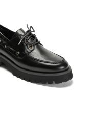 venture kuşgözü detaylı kalın tırtıklı tabanlı kadın loafer- siyah 3