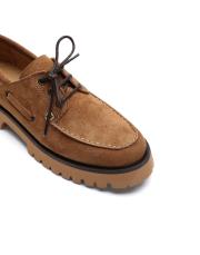 venture kuşgözü detaylı kalın tırtıklı tabanlı süet kadın loafer- taba 3