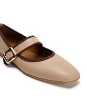 felina altın toka detaylı köşeli burun kadın babet ten 3