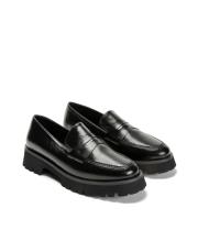 louise bant detaylı kalın tırtıklı tabanlı kadın loafer- siyah