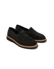 vega bant detaylı süet kadın loafer siyah