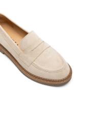 vega bant detaylı süet kadın loafer bej 3