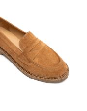 vega bant detaylı süet kadın loafer taba 3