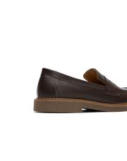 minos bant detaylı vegan deri kadın loafer kahve 4