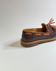 nova kuşgözü detaylı püsküllü vegan deri kadın loafer kahve 4