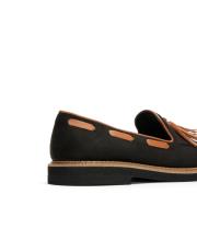 flora kuşgözü detaylı püsküllü süet kadın loafer siyah 4