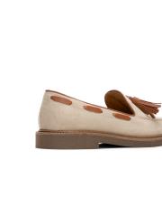 flora kuşgözü detaylı püsküllü süet kadın loafer bej 4