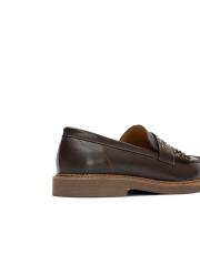 ıris bant detaylı troklu vegan deri kadın loafer kahve 4