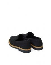 lustro bant detaylı süet kadın loafer siyah 2