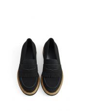 lustro bant detaylı süet kadın loafer siyah 3