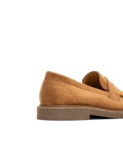 lustro bant detaylı süet kadın loafer taba 4