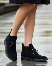 nox bağcıklı süet kadın bot siyah 5