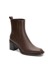 elara küt burun yanları lastikli kadın bot kahve