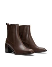 elara küt burun yanları lastikli kadın bot kahve 3