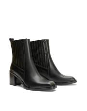 elara küt burun yanları lastikli kadın bot siyah 3