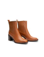 elara küt burun yanları lastikli kadın bot taba 3