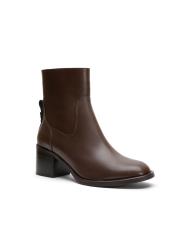 aster oval burun fermuarlı kadın bot kahve 3