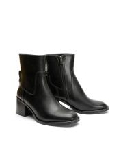 aster oval burun fermuarlı kadın bot siyah