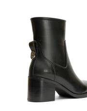 aster oval burun fermuarlı kadın bot siyah 4