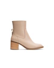aster oval burun fermuarlı kadın bot bej 2