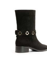 sole aksesuar detaylı süet kadın bot siyah 2