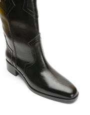 shadow oval burunlu işlemeli kadın bot siyah 3