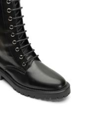 noir bağcıklı postal kadın bot siyah 3