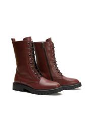 noir bağcıklı postal kadın bot bordo