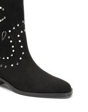 helios işlemeli trok detaylı süet kadın bot siyah 3