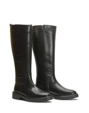 rover oval burun fermuarlı kadın çizme siyah