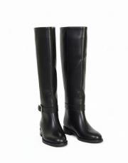 axis altın toka detaylı oval burun kadın çizme siyah