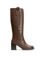 nordic oval burun kalın topuklu kadın çizme kahve 3