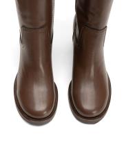 nordic oval burun kalın topuklu kadın çizme kahve 4