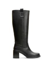 nordic oval burun kalın topuklu kadın çizme siyah