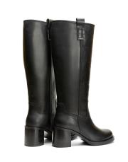 nordic oval burun kalın topuklu kadın çizme siyah 3