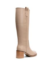nordic oval burun kalın topuklu kadın çizme bej 4